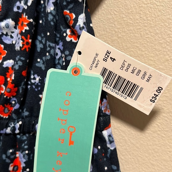 Copper Key Floral Romper - Picture 6 of 7